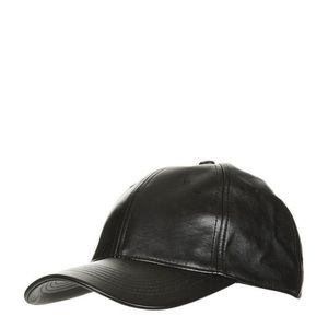 Topshop Faux Leather Baseball Cap